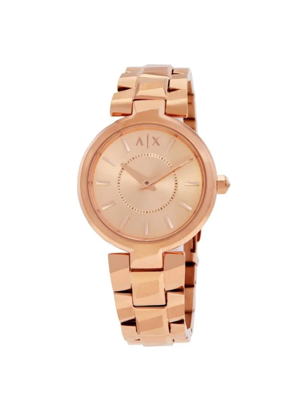 NWT Armani Exchange Audora Quartz Rose Gold Dial Ladies Watch